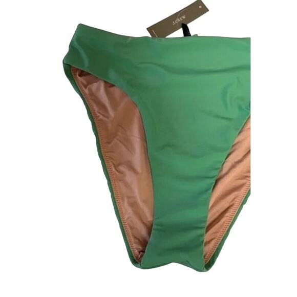 NWT J. Crew Classic High Rise Cheeky High Leg Cut Bikini Swim Bottom S Green - Picture 3 of 15